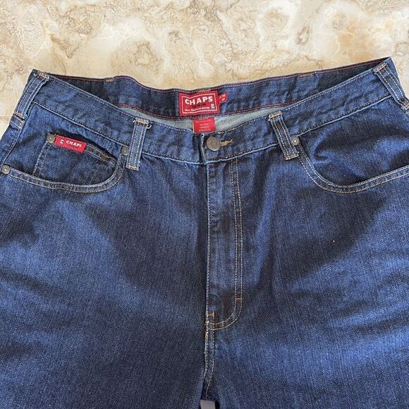 Chaps Ralph Lauren Dark Denim Relaxed Straight Leg Jeans - Picture 9 of 15